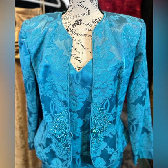 Nah nah Collection blue 2 piece dress blazer set size 10 - Picture 15 of 16